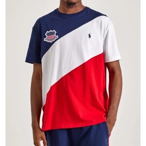 MENS‎ POLO RALPH LAUREN S/S T-SHIRT~SZ MED~STRIPED USA~NWT